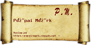 Pápai Márk névjegykártya