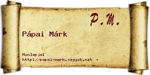 Pápai Márk névjegykártya